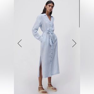 ISO TALLULAH STRIPED LINEN SHIRT DRESS - looking for medium (lrg/sml) BLUE